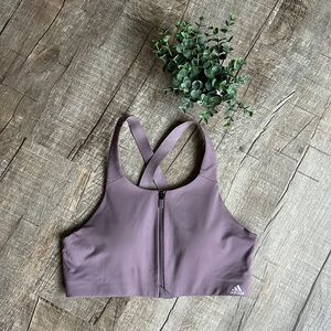 Adidas full coverage zip up workout bra size large